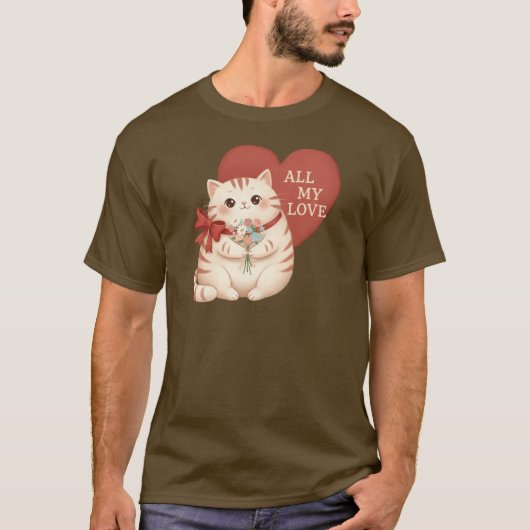 All My Love Tabby Cat T-shirt (Voorkant)