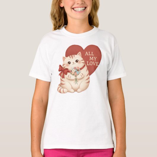 All My Love Tabby Cat T-shirt (Voorkant)