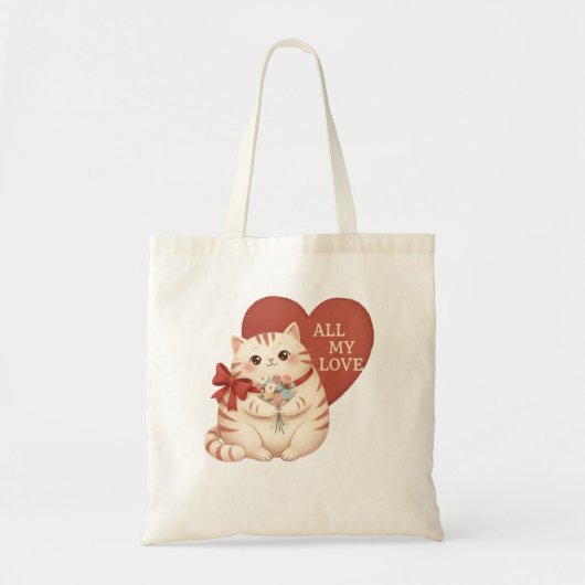 All My Love Tabby Cat Tote Bag (Voorkant)