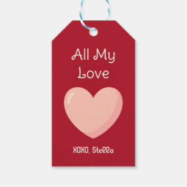 All My Love Valentijncadeau-etiket Cadeaulabel