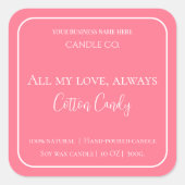 All My Love Valentine – Romantic Pink Candle Label (Voorkant)