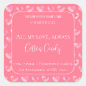 All My Love Valentine – Romantic Pink Candle Label (Voorkant)