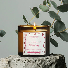 All My Love Valentine – Romantic Pink Candle Label