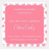 All My Love Valentine – Romantic Pink Candle Label (Voorkant)