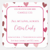 All My Love Valentine – Romantic Pink Candle Label (Voorkant)