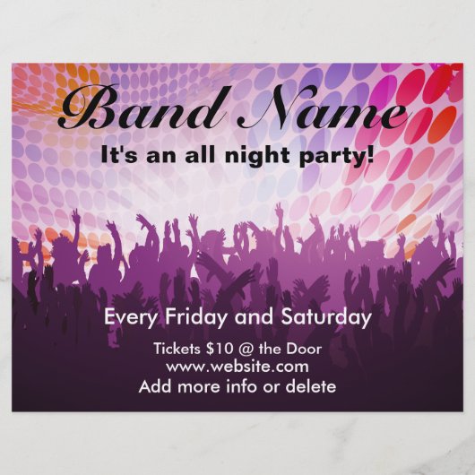 All Night PartyConcert Flyer (Achterkant)