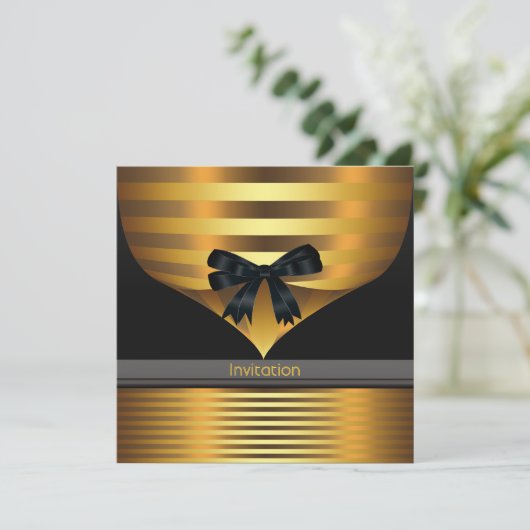 All Occasion Black Gold Party Kaart (Staand voorkant)