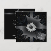 All Occasion Black Invitation Sjabloon Kaart (Voorkant / Achterkant)