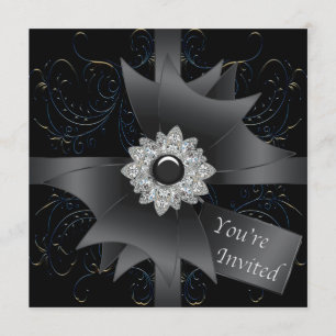 All Occasion Black Invitation Sjabloon Kaart