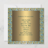 All Occasion Blauwgroen Gold Invitation Sjabloon Kaart (Achterkant)