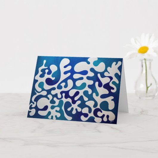 All Occasion Blue Abstract Greeting Card Kaart (Kleine Plant)