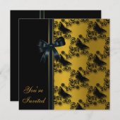 All Occasion Butterfly Gold Invitation Sjabloon Kaart (Voorkant / Achterkant)