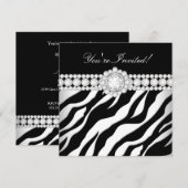 All Occasion Diamond Trim Black White Zebra Kaart (Voorkant / Achterkant)