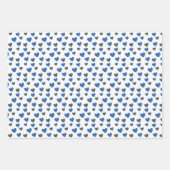 All-Occasion Elegante Blauwe en Grijze Glijdende H Inpakpapier Vel (Voorkant)