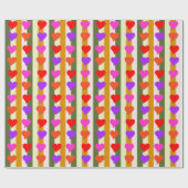 All-Occasion Fun, Kleurrijke Harten en Strepen Cadeaupapier (Vlak)