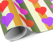 All-Occasion Fun, Kleurrijke Harten en Strepen Cadeaupapier (Rol Hoek)