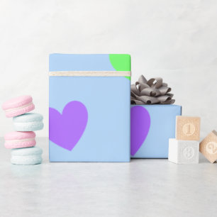 All-Occasion Kleurrijke Glijdende Harten op Baby B Cadeaupapier