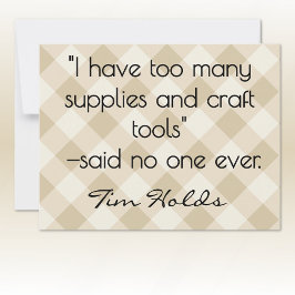 All-Occasion Name Khaki and Cream Plaid Flat Notitiekaartje