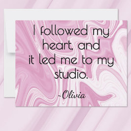  All-Occasion Name Pink and White Marbled Ink Flat Notitiekaartje