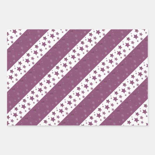All Occasion Plum Star Print Cadeauverpakking Inpakpapier Vel (Voorkant 3)