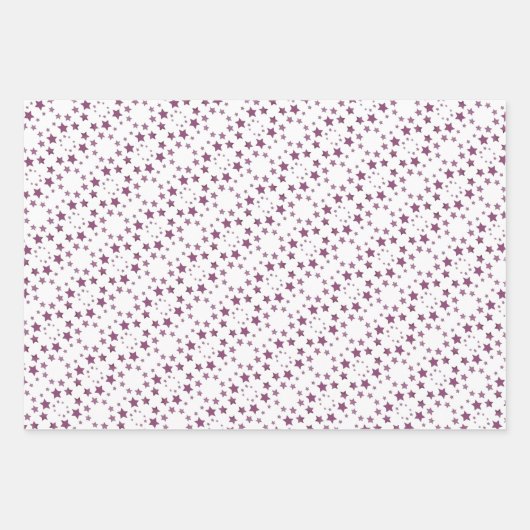 All Occasion Plum Star Print Cadeauverpakking Inpakpapier Vel (Voorkant 2)
