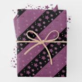 All Occasion Plum Star Print Cadeauverpakking Inpakpapier Vel (In situ)