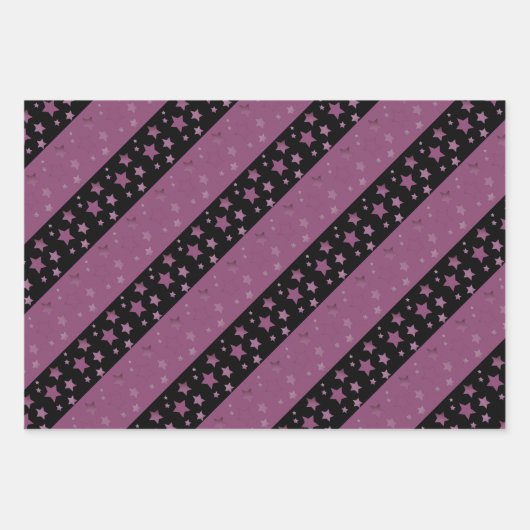 All Occasion Plum Star Print Cadeauverpakking Inpakpapier Vel (Voorkant)
