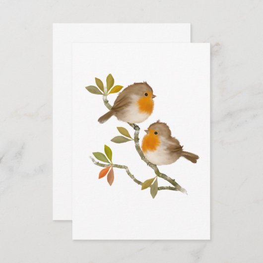 All Occasion Robin Birds Note Card Bedankkaart (Voorkant / Achterkant)