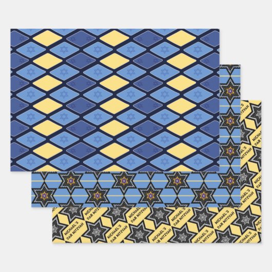 All-Occasion sterren van David gepersonaliseerd Inpakpapier Vel (Set)