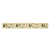 All Occasion Woodland Animals Plant Gold Satijnen Lint (Voorkant)