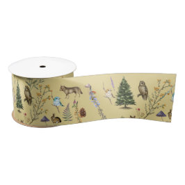 All Occasion Woodland Animals Plant Gold Satijnen Lint
