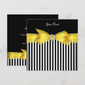 All Occasion Yellow Black White Stripe Party Kaart (Voorkant / Achterkant)