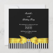 All Occasion Yellow Black White Stripe Party Kaart (Achterkant)