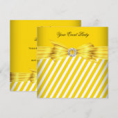 All Occasion Yellow White Stripe Event Party Kaart (Voorkant / Achterkant)