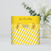 All Occasion Yellow White Stripe Event Party Kaart (Staand voorkant)