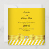 All Occasion Yellow White Stripe Event Party Kaart (Achterkant)