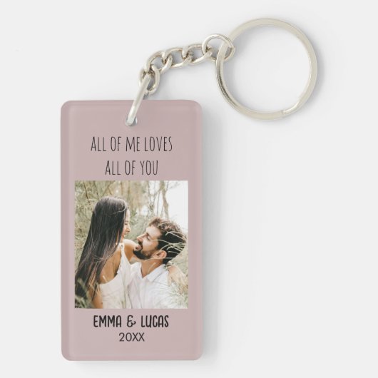 All of Me Loves All of You Custom Photo Collage  Sleutelhanger (achterkant)