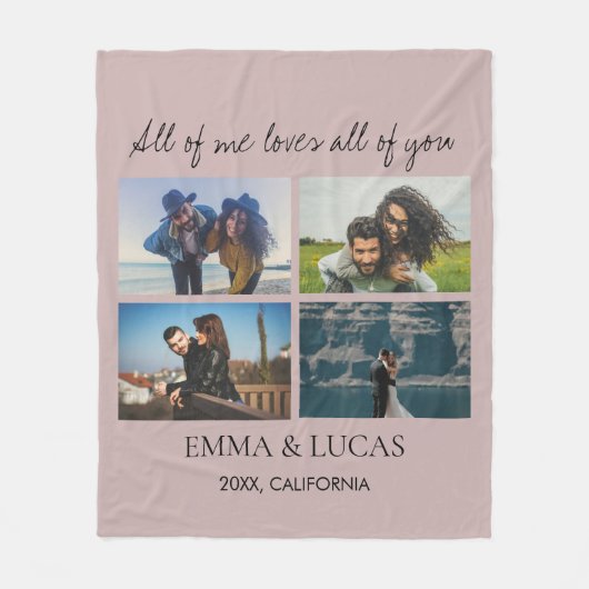 All of Me Loves All of You Photo Collage  Fleece Deken (Voorkant)