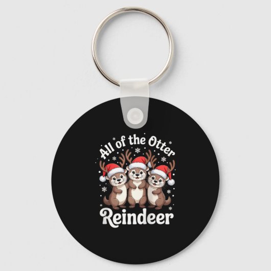 All Of The Otter Reindeer Christmas Cute Animal De Sleutelhanger (Voorkant)