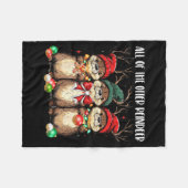 All Of The Otter Reindeer Christmas Otters Santa X Fleece Deken (Voorkant (Horizontaal))