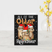 All Of The Otter Reindeer Christmas Otters Santa X Kaart (Gele Bloem)