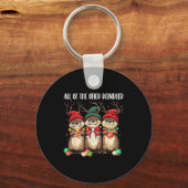 All Of The Otter Reindeer Christmas Otters Santa X Sleutelhanger (Voorkant)