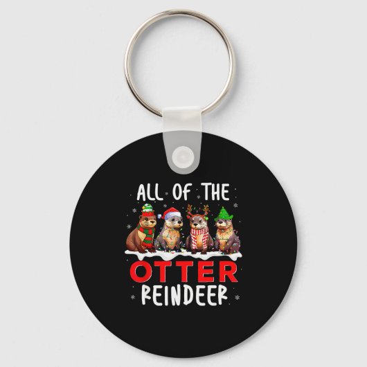 All Of The Otter Reindeer Santa Christmas Xmas Ott Sleutelhanger (Voorkant)