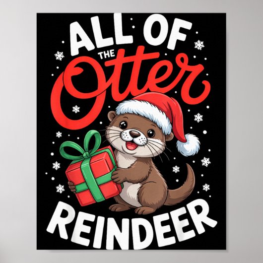 All Of The Otter Reindeer, Sea Otter Christmas Paj Poster (Voorkant)