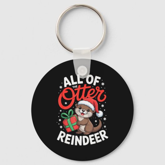 All Of The Otter Reindeer, Sea Otter Christmas Paj Sleutelhanger (Voorkant)