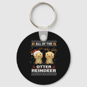 All Of The Otter Reindeer Sweet Christmas Otters  Sleutelhanger (Voorkant)