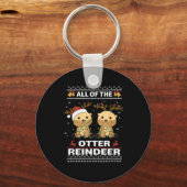 All Of The Otter Reindeer Sweet Christmas Otters  Sleutelhanger (Voorkant)