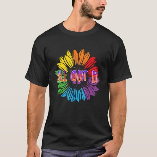 All Out Bi Bisexual Motivational Quote Bi Pride T-shirt (Voorkant)