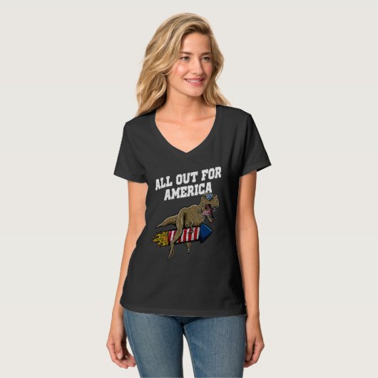 All Out for America 4th of July Independence Fourt T-shirt (Voorkant volledig)