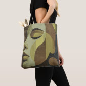 All-Over Abstract Face Shoulder Tote Bag (Dichtbij)